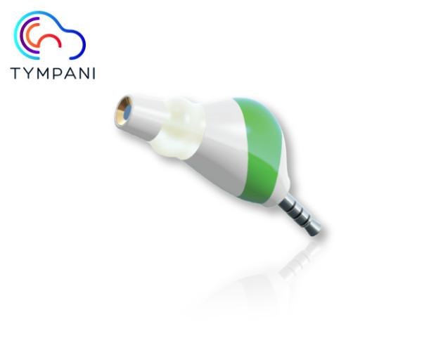 把Tympani插到手机上 就可以测体温了